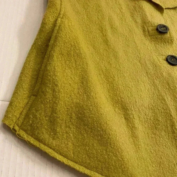 Cut Loose Women’s Vest Wool Boucle Green Buttons Pockets Lapel M-L - Picture 12 of 14